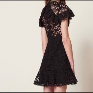 Sandro Corentin Lace Crochet Ruffle Mini Dress
